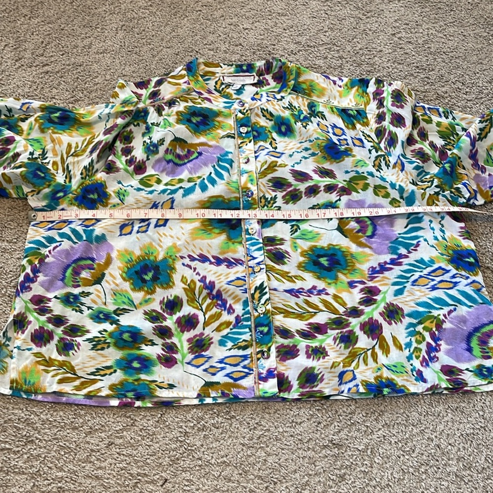 JOHNNY WAS KAT BLOOM SHIRRED YOKE BLOUSE - Picture 10 of 12